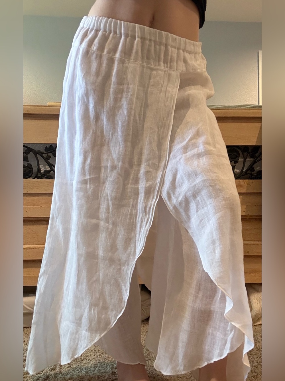 White Linen Wrap pants